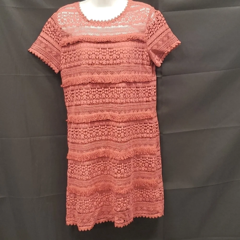 02Sky Crochet and Lace Midi Dress SZ XS
